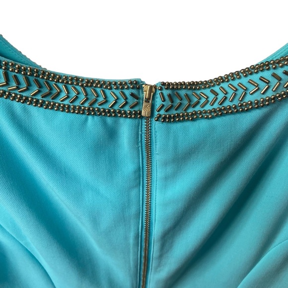 Lilly Pulitzer Shorely Blue Sleeveless Beaded Lane Shift Dress  Size 2 - Picture 2 of 8
